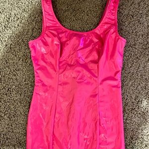 Vinyl hot pink dress